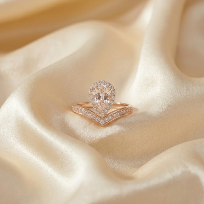 White Topaz Teardrop Ring