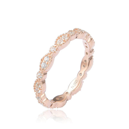 0.27 Ct Round White Sapphire Prong Silver Eternity Ring