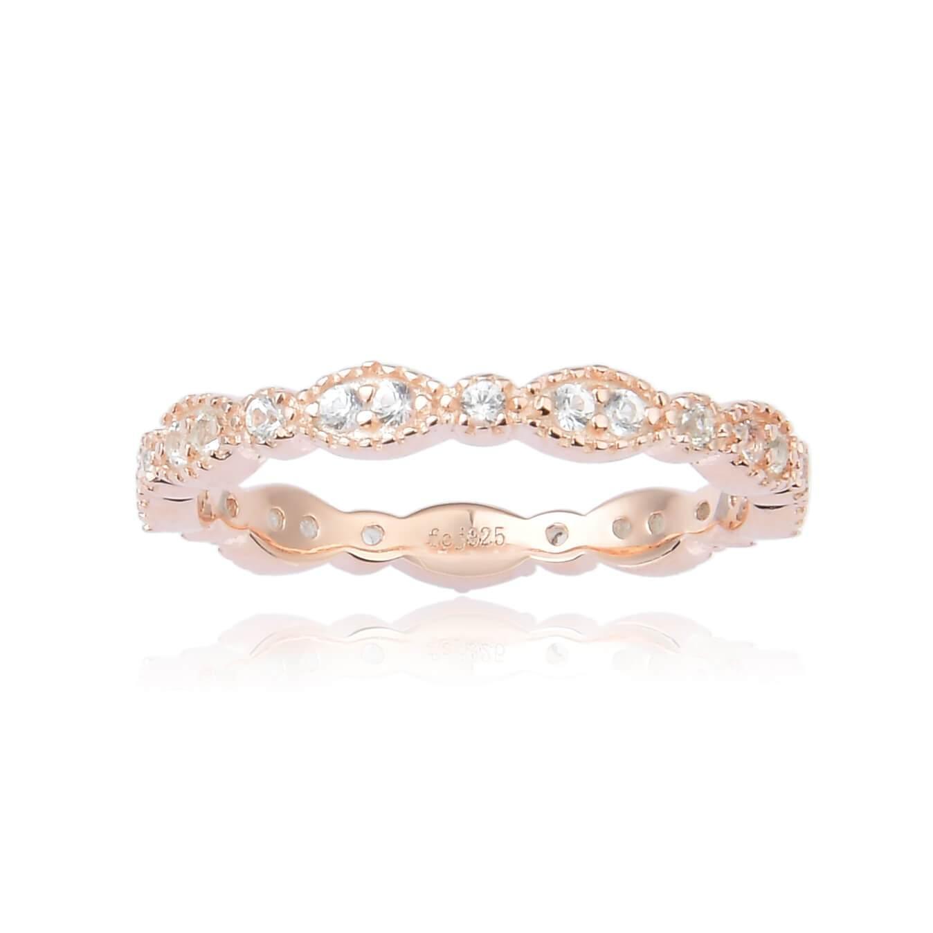 0.27 Ct Round White Sapphire Prong Silver Eternity Ring
