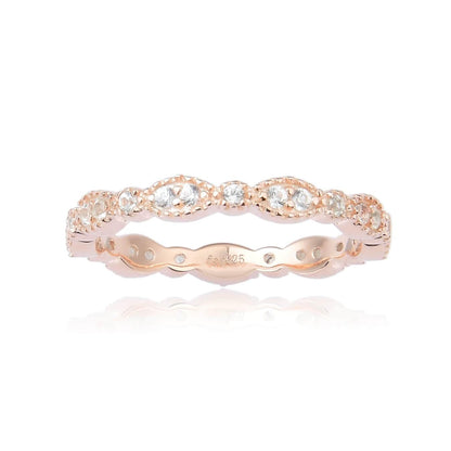 0.27 Ct Round White Sapphire Prong Silver Eternity Ring