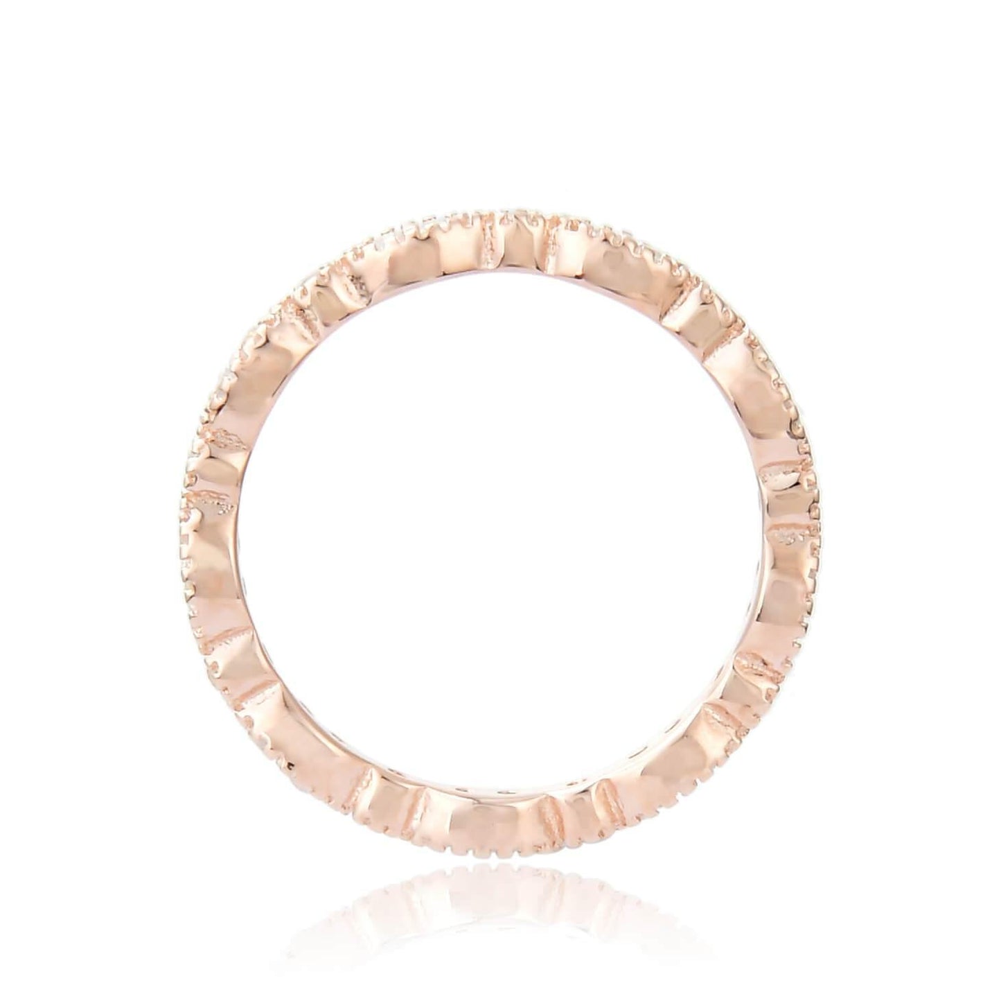 0.27 Ct Round White Sapphire Prong Silver Eternity Ring