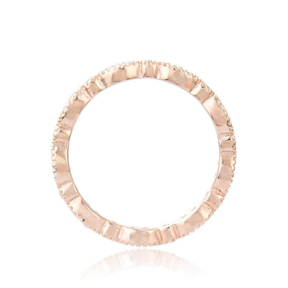 0.27 Ct Round White Sapphire Prong Silver Eternity Ring