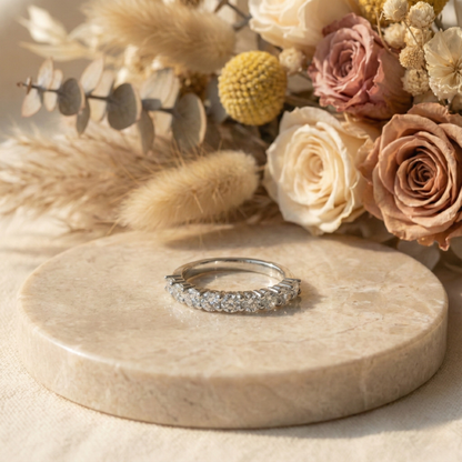 Half Eternity Band Moissanite Ring