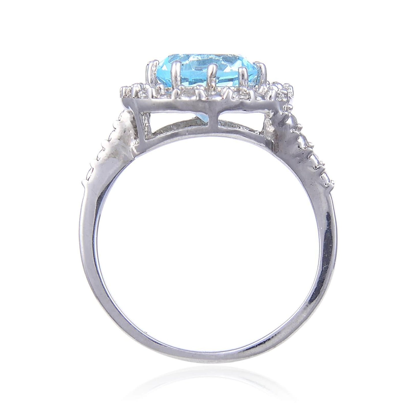 Blue Topaz Halo Fashion Ring