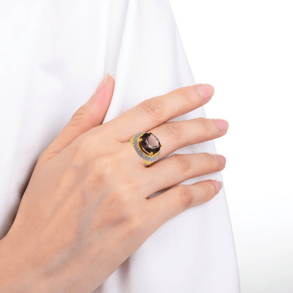 Smokey Quartz Statement Ring