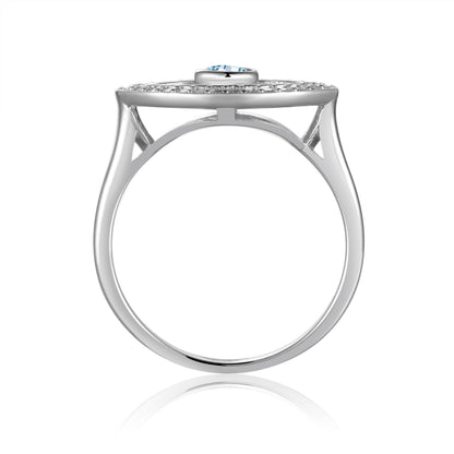 Blue Topaz Evil Eye Ring