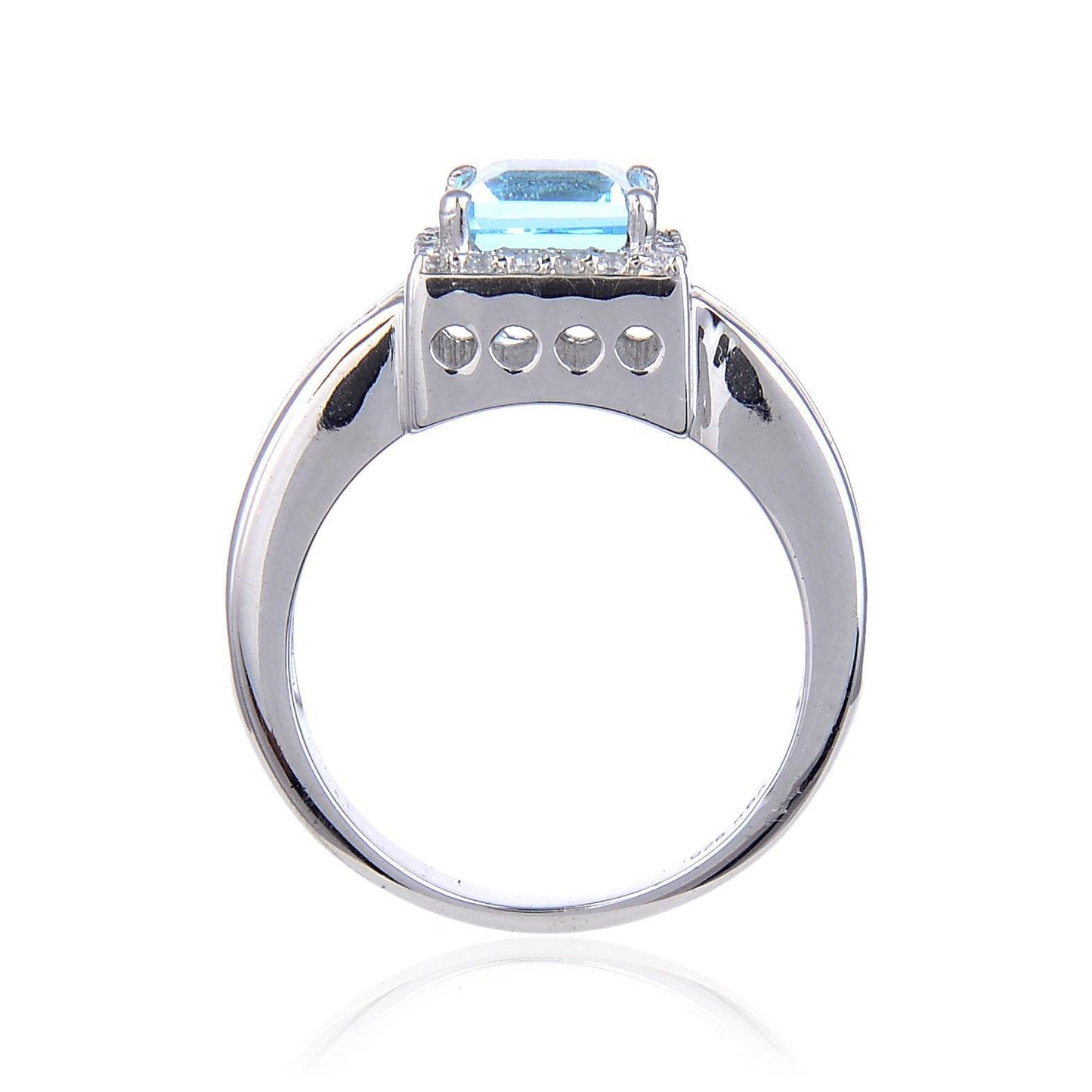 Blue Topaz Chunky Halo Ring