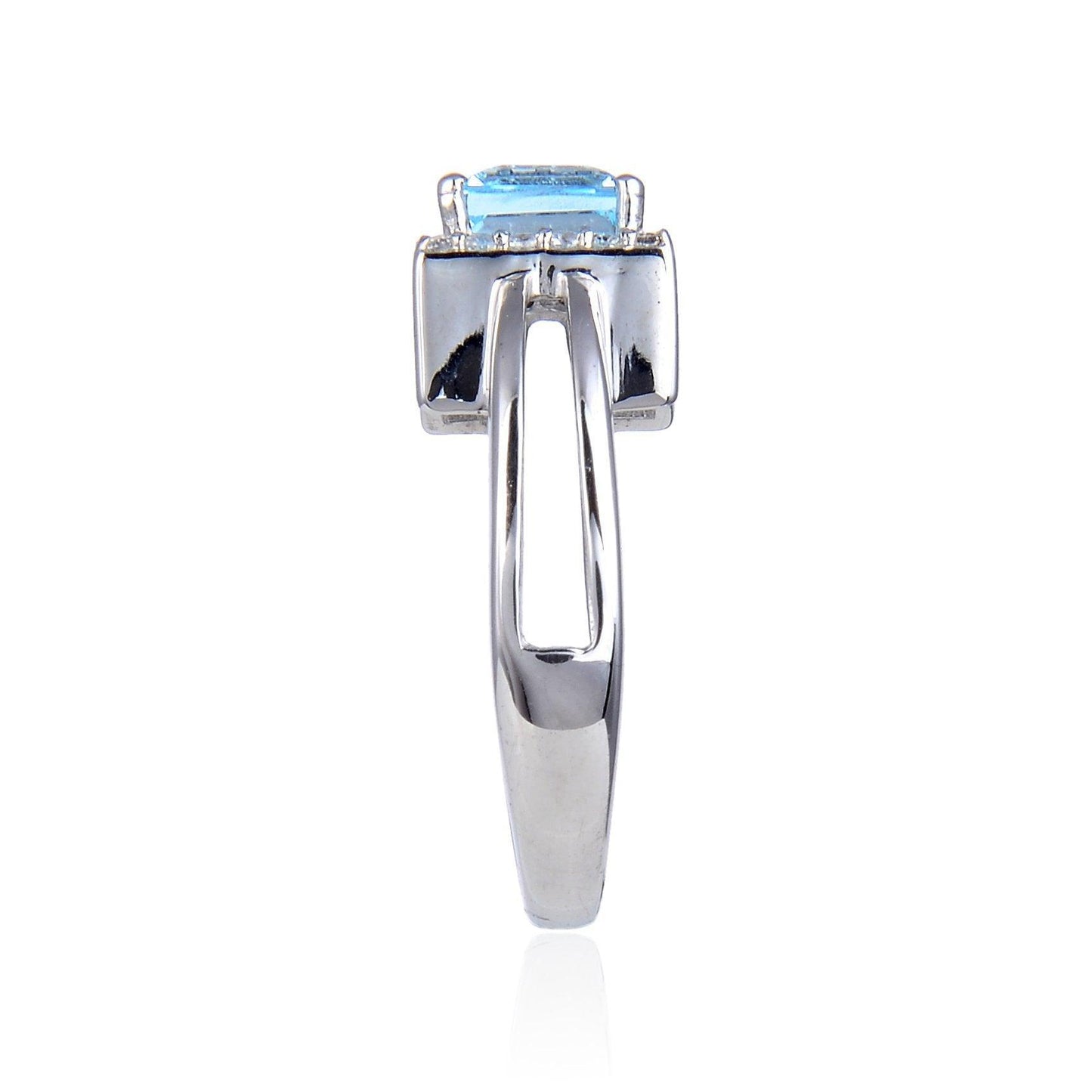Blue Topaz Chunky Halo Ring