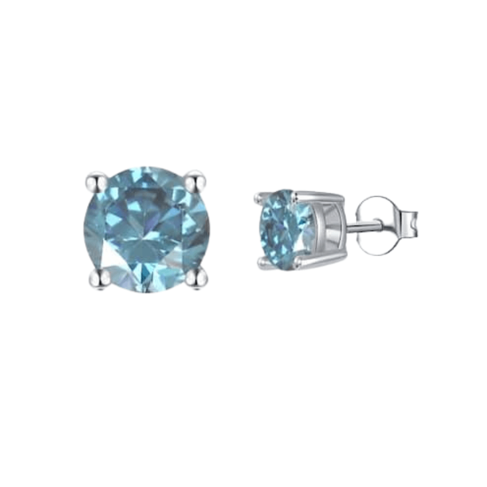 Blue Moissanite Jewelry Set