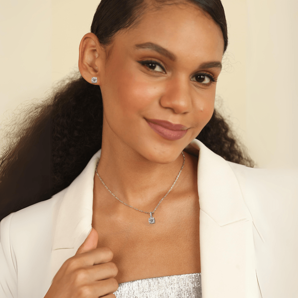 White Moissanite Jewelry Set