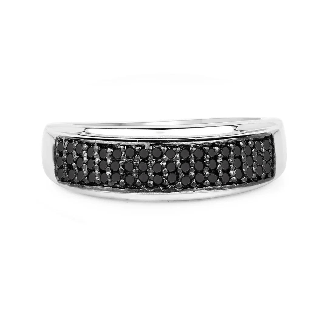 Real Black Diamond Cluster Ring