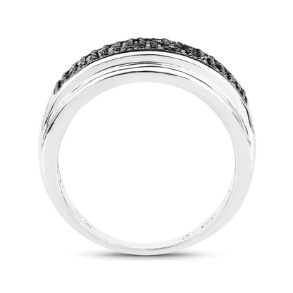 Real Black Diamond Cluster Ring