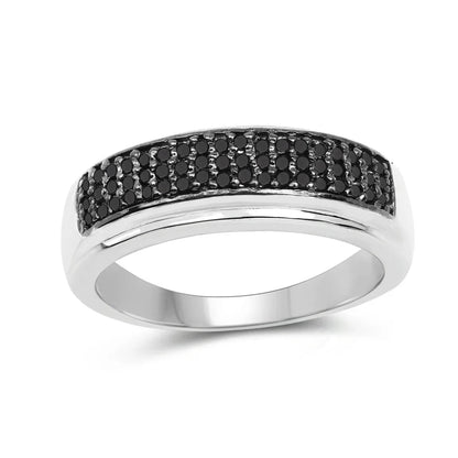 Real Black Diamond Cluster Ring