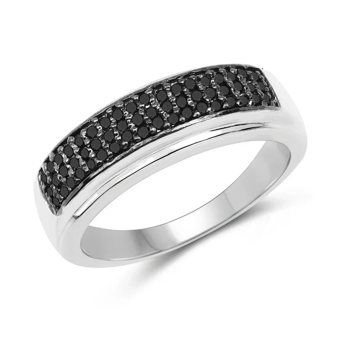 Real Black Diamond Cluster Ring