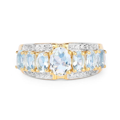 Aquamarine Diamond Engagement Ring