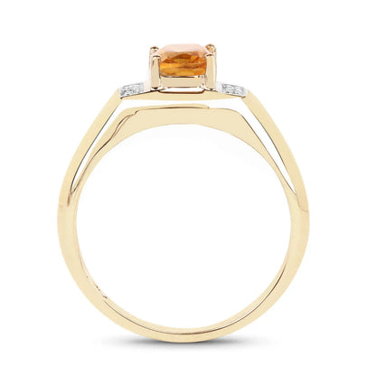 0.36 Ct Cushion Yellow Citrine and White Topaz Prong Silver Ring