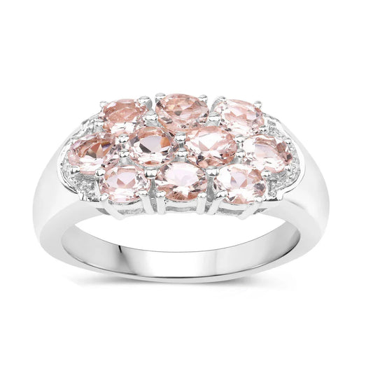 Natural Morganite Cluster Ring