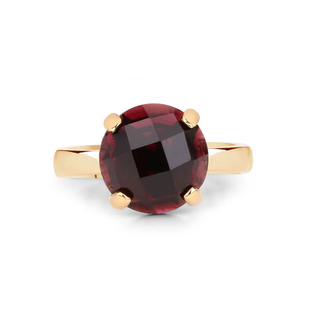 7.38 Ct Red Garnet Prong Silver Engagement Solitaire Ring
