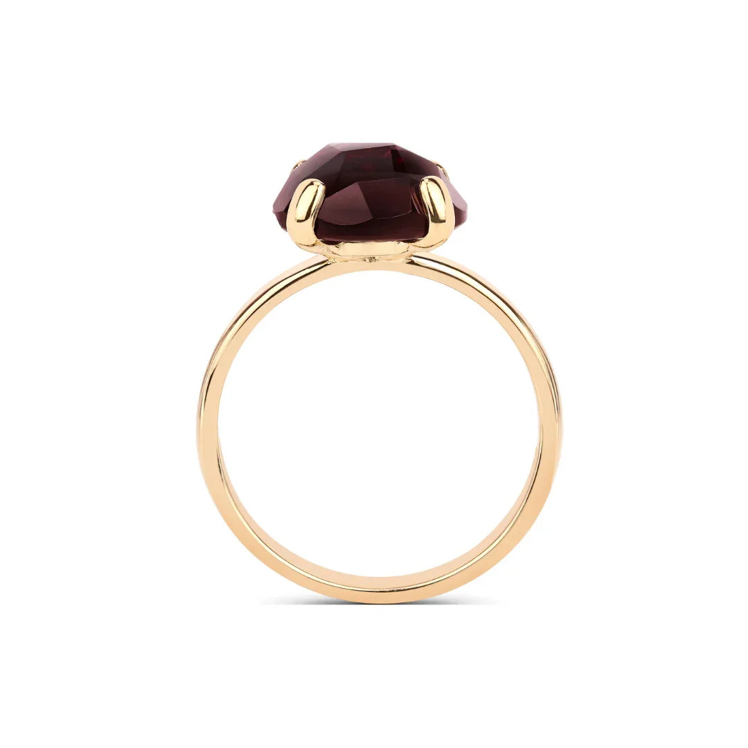 7.38 Ct Red Garnet Prong Silver Engagement Solitaire Ring
