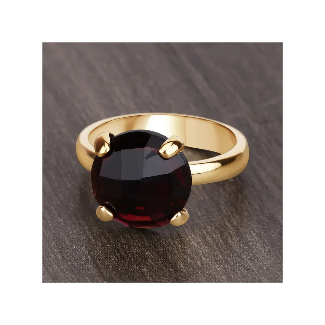7.38 Ct Red Garnet Prong Silver Engagement Solitaire Ring