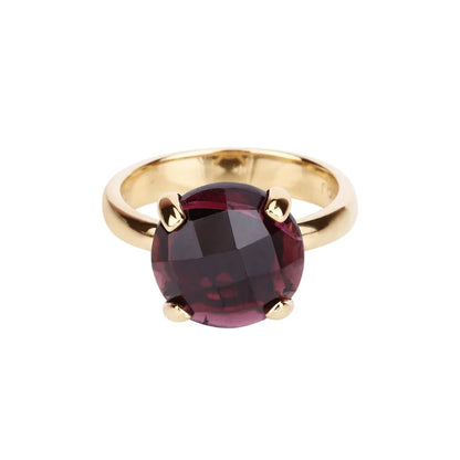 7.38 Ct Red Garnet Prong Silver Engagement Solitaire Ring
