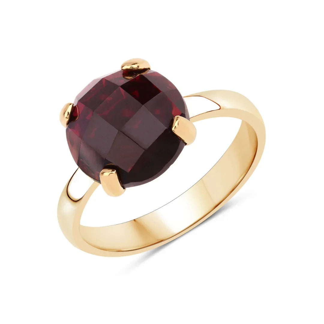 7.38 Ct Red Garnet Prong Silver Engagement Solitaire Ring