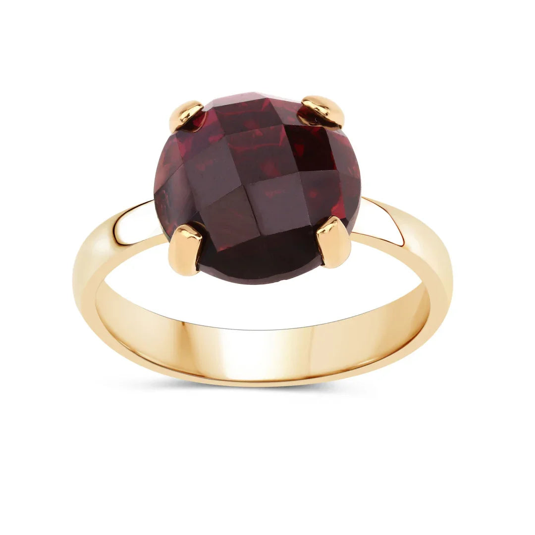 7.38 Ct Red Garnet Prong Silver Engagement Solitaire Ring