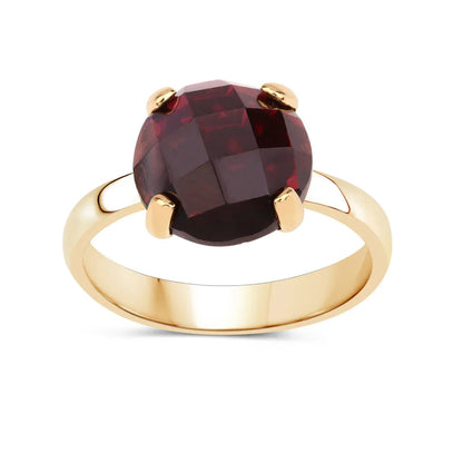 7.38 Ct Red Garnet Prong Silver Engagement Solitaire Ring