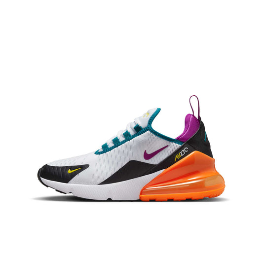 Nike Grade School Air Max 270 Gs 'White Orange Purple' Sneakers