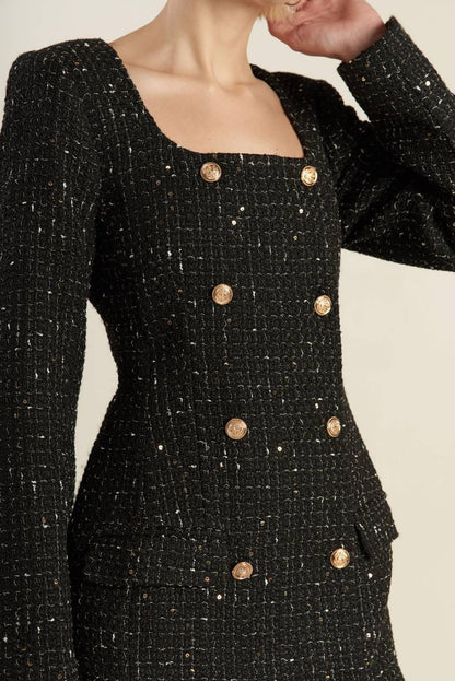 Heart Unbound Tweed Mini Dress