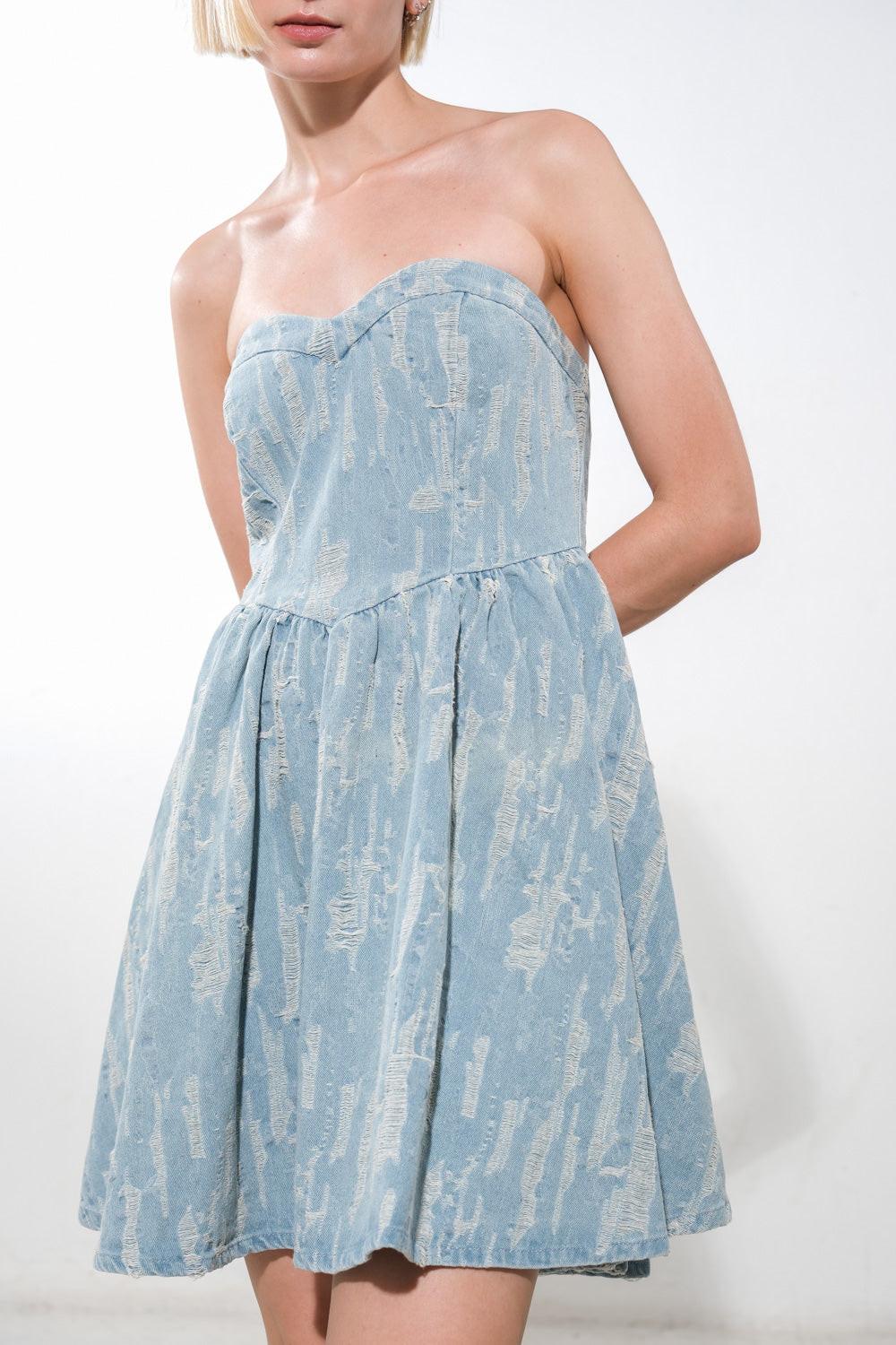 Delightfully Dainty Denim Mini Dress