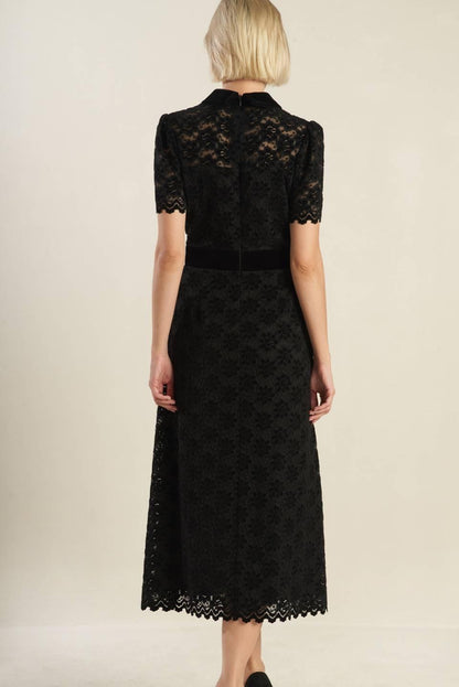 Bold Symphony Woven Lace Midi Dress