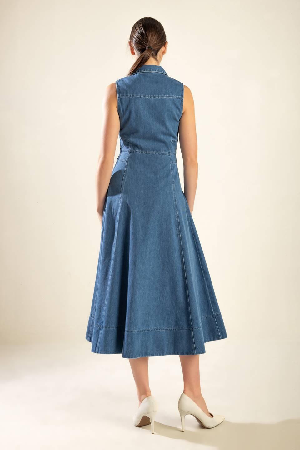 The Genevieve Denim Midi Dress