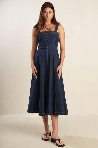 Terrific Timing Denim Midi Dress