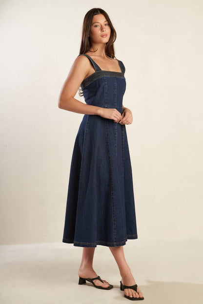 Terrific Timing Denim Midi Dress