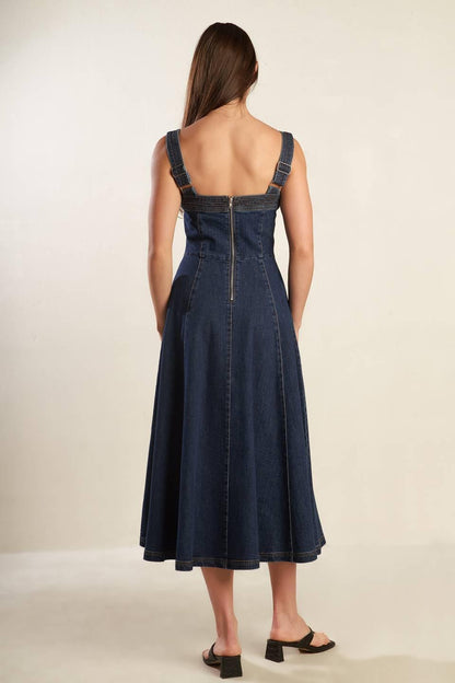 Terrific Timing Denim Midi Dress