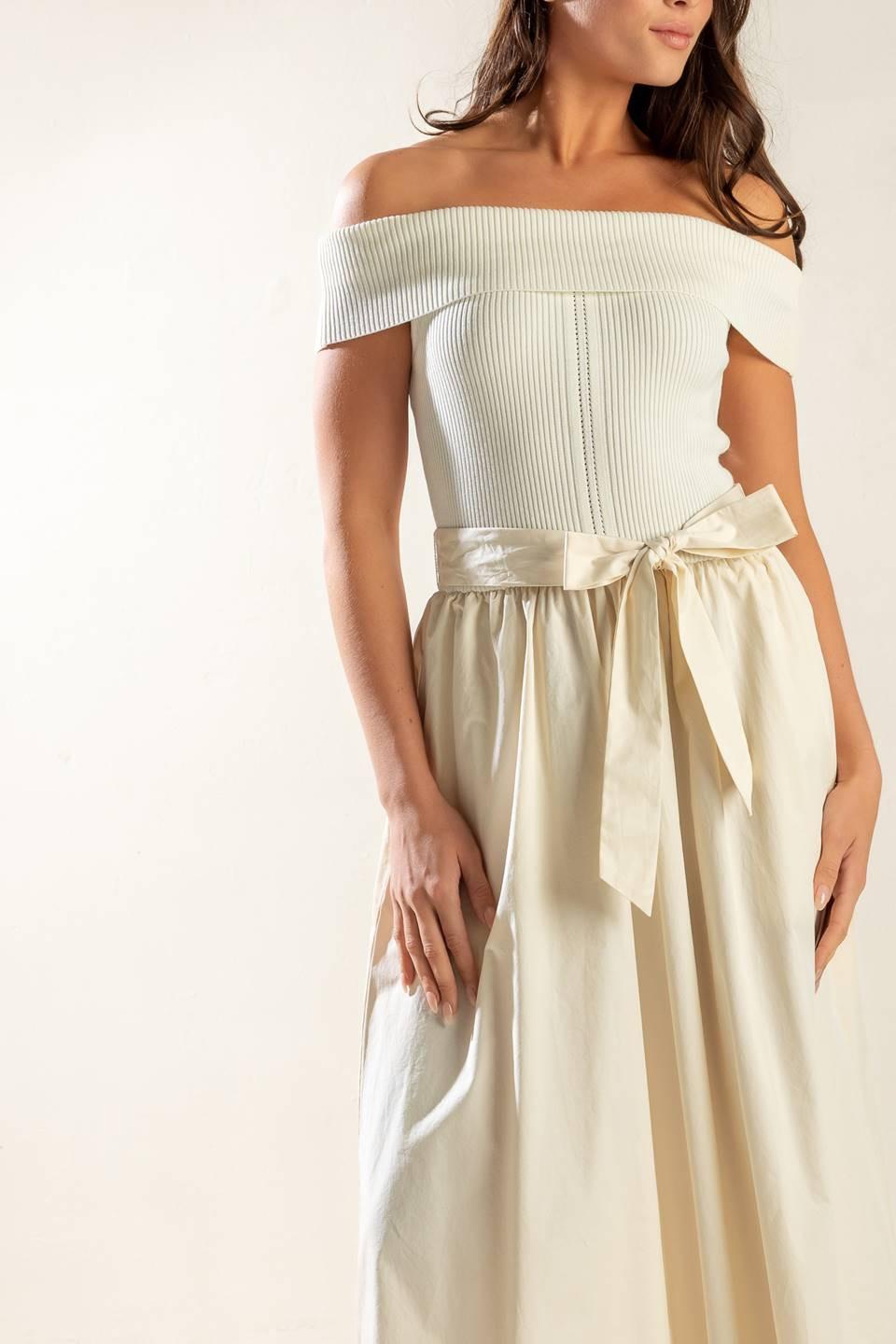 Social Season  Off Shoulder Midi Dress