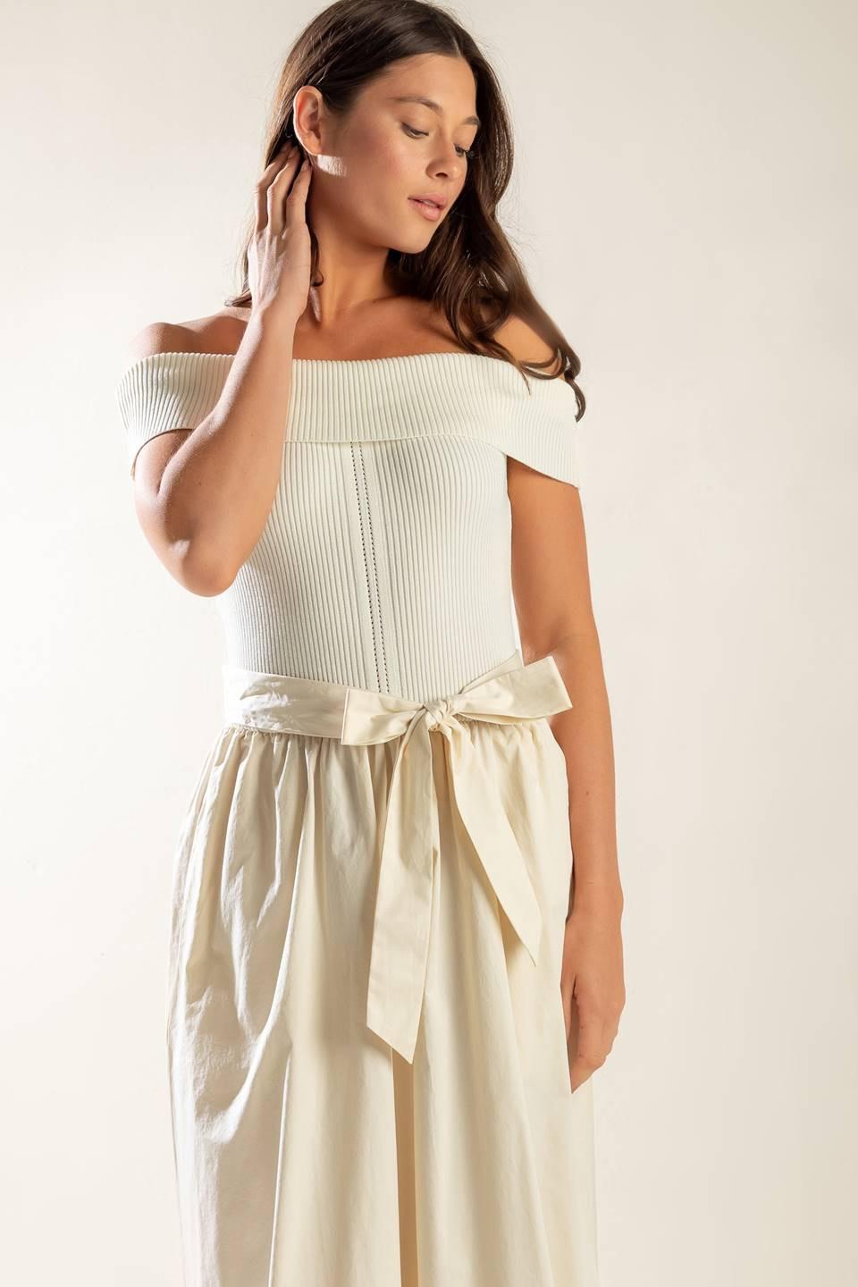 Social Season  Off Shoulder Midi Dress