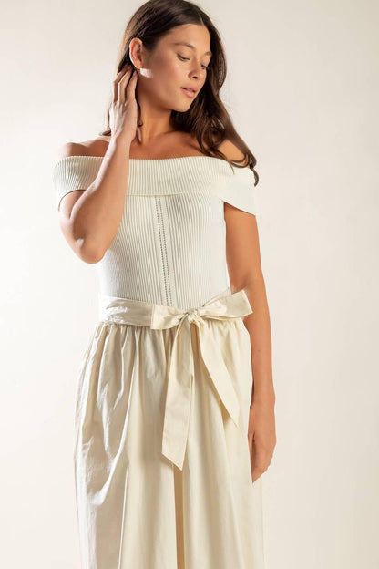 Social Season  Off Shoulder Midi Dress