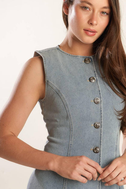 Nautical & Nice Denim Midi Dress