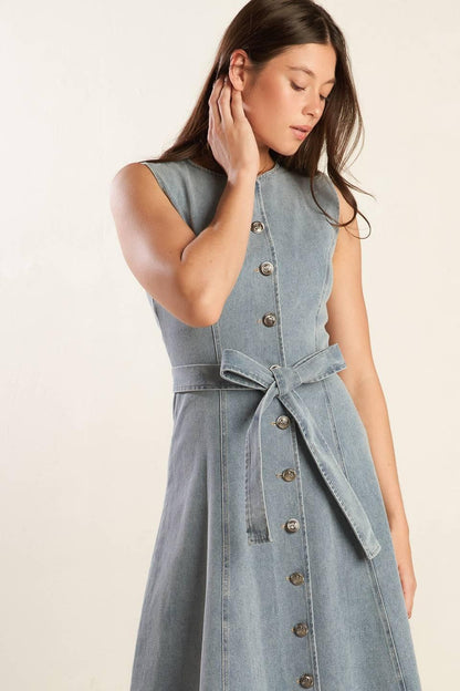 Nautical & Nice Denim Midi Dress