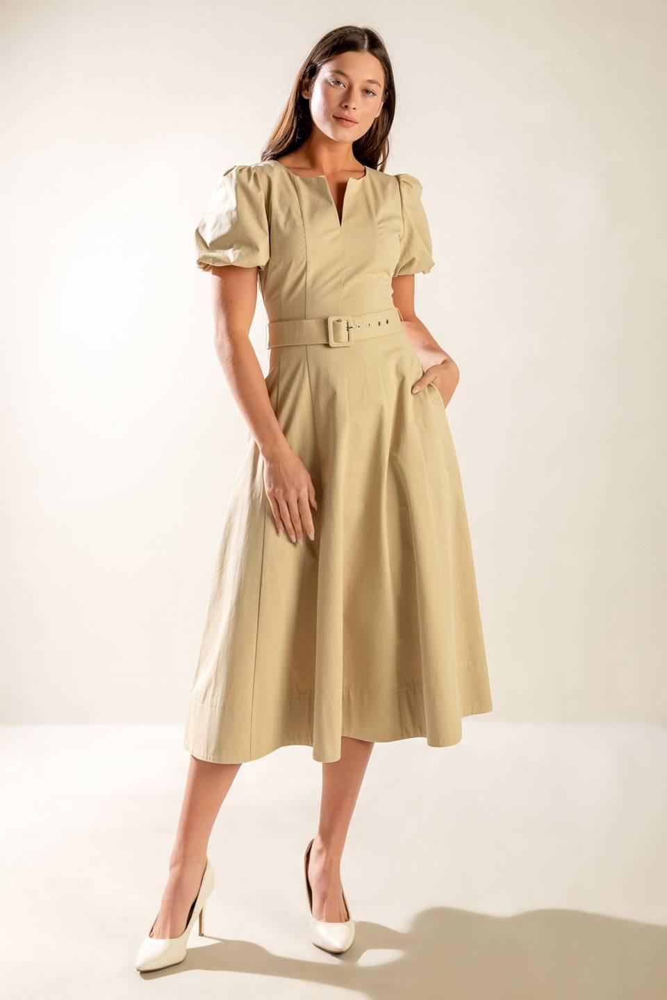 Sunlit Soiree Woven Midi Dress
