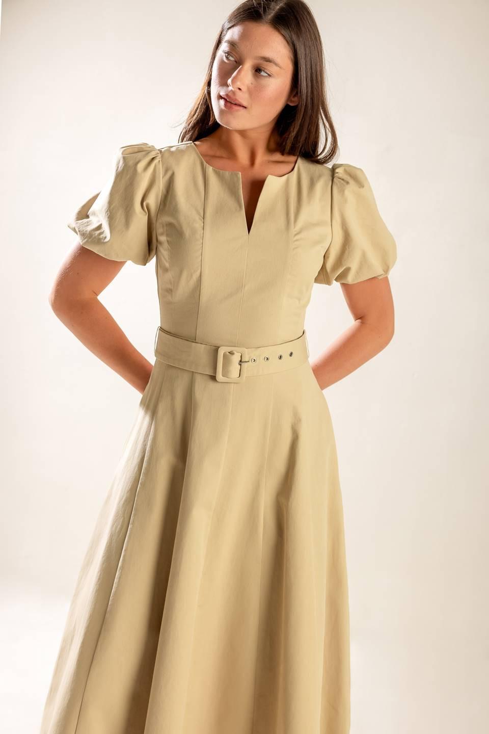 Sunlit Soiree Woven Midi Dress