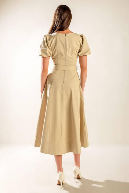 Sunlit Soiree Woven Midi Dress