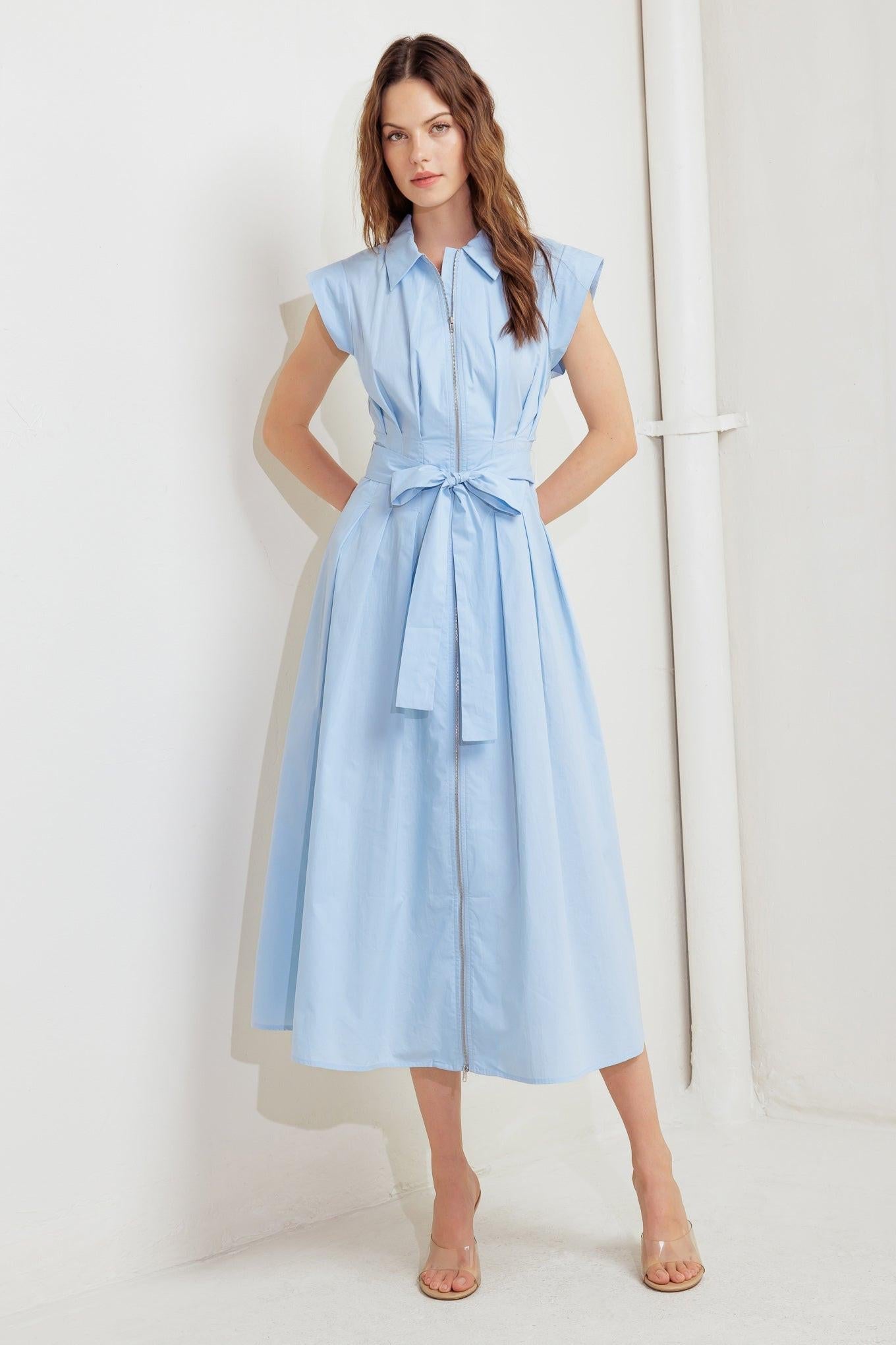 Blue Serenity Woven Midi Dress