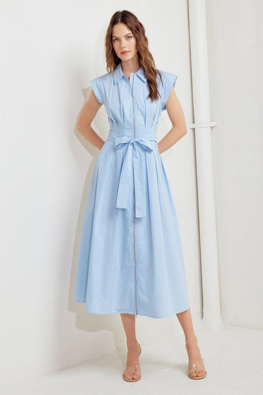 Blue Serenity Woven Midi Dress