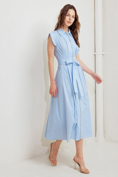 Blue Serenity Woven Midi Dress