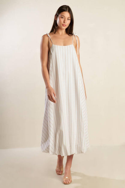 Just Wondering Woven Midi Dress