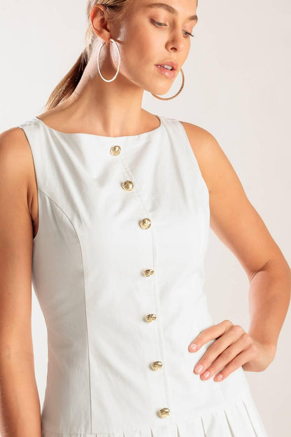 No Comparison White Woven Mini Dress
