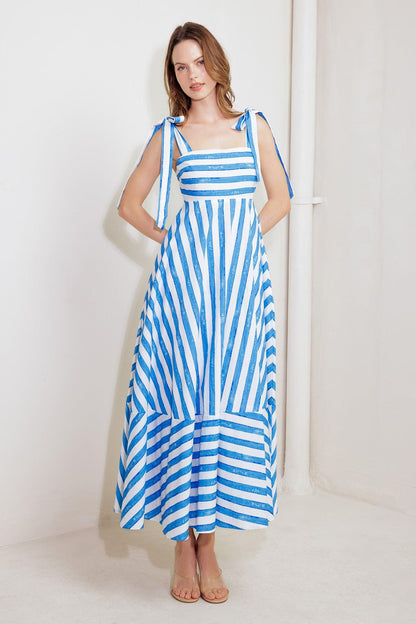 Ocean Breeze Woven Midi Dress
